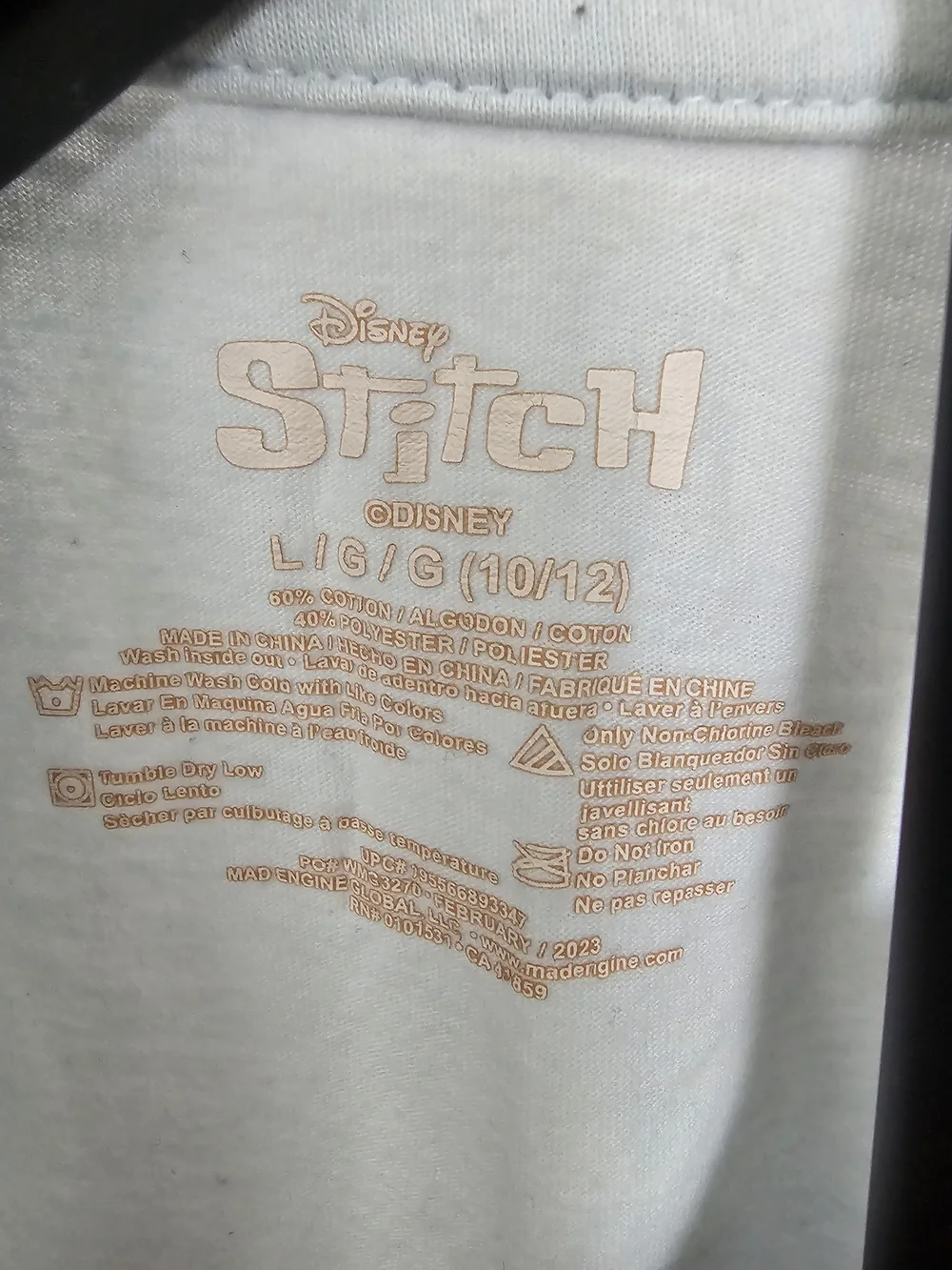 Disney Tee with Pink & Blue Stitch
